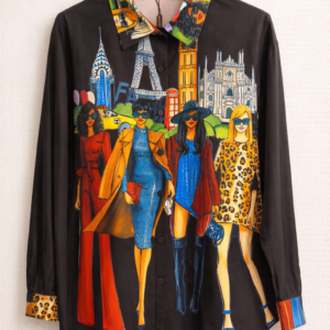 Blusa estampada con brillos_Lineatre