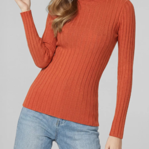 Sweater cuello alto naranja Lineatre