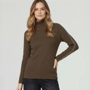 Sweater cuello alto con piedritas Lineatre